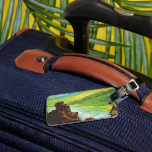 Retro Space Travel Poster-An Earth Science Mission Luggage Tag