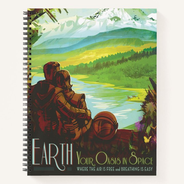 Retro Space Travel Poster-An Earth Science Mission Notebook (Front)