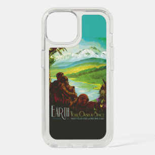 Retro Space Travel Poster-An Earth Science Mission iPhone 15 Case