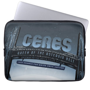 Retro Space Travel Poster-Dwarf Planet Ceres. Laptop Sleeve
