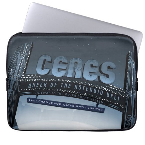 Retro Space Travel Poster_Dwarf Planet Ceres Laptop Sleeve