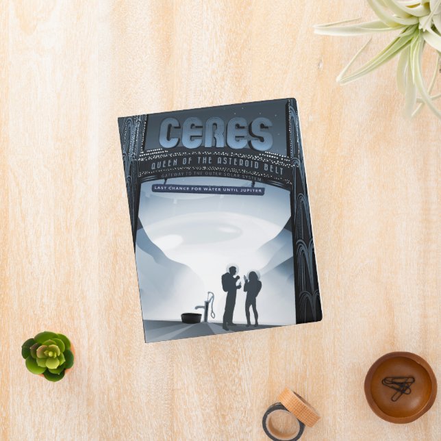 Retro Space Travel Poster-Dwarf Planet Ceres. Mini Binder (InSitu)