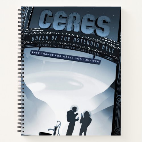 Retro Space Travel Poster_Dwarf Planet Ceres Notebook