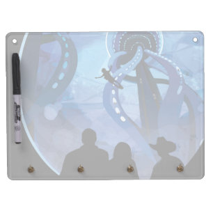 Retro Space Travel Poster- Jupiter's Moon Europa. Dry Erase Board With Keychain Holder