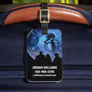 Retro Space Travel Poster- Jupiter's Moon Europa. Luggage Tag