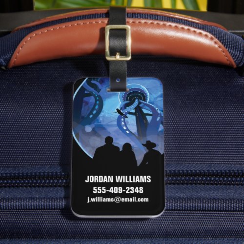 Retro Space Travel Poster_ Jupiters Moon Europa Luggage Tag