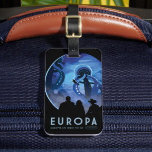Retro Space Travel Poster- Jupiter's Moon Europa. Luggage Tag