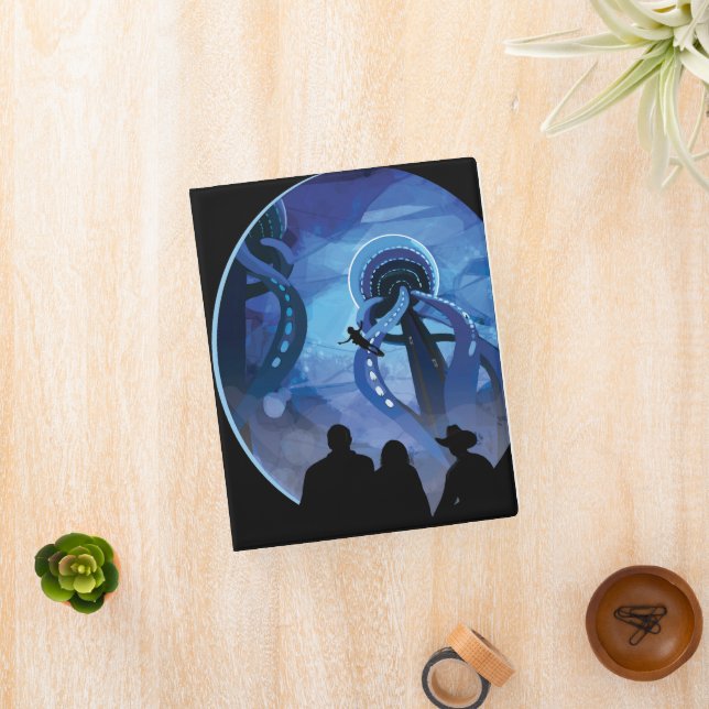 Retro Space Travel Poster- Jupiter's Moon Europa. Mini Binder (InSitu)