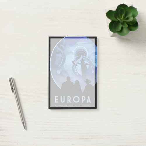 Retro Space Travel Poster_ Jupiters Moon Europa Post_it Notes