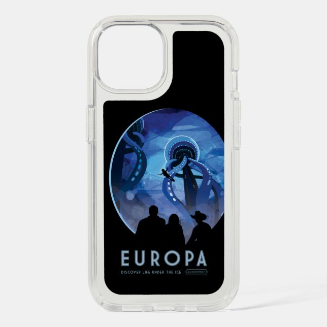 Retro Space Travel Poster- Jupiter's Moon Europa. Speck iPhone Case (Front)