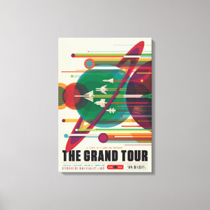 Retro Space Travel Poster- Solar System Grand Tour Canvas Print