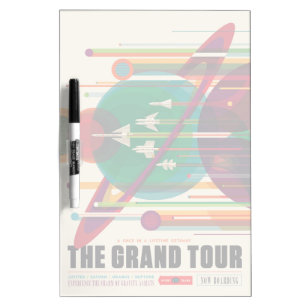 Retro Space Travel Poster- Solar System Grand Tour Dry Erase Board