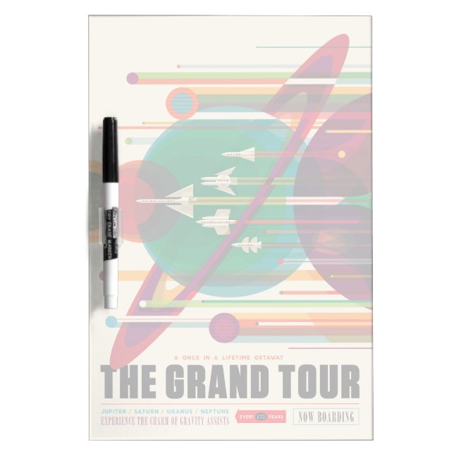 Retro Space Travel Poster- Solar System Grand Tour Dry Erase Board (Front)