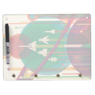 Retro Space Travel Poster- Solar System Grand Tour Dry Erase Board With Keychain Holder