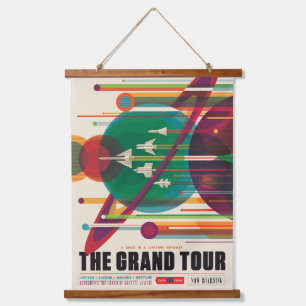 Retro Space Travel Poster- Solar System Grand Tour Hanging Tapestry