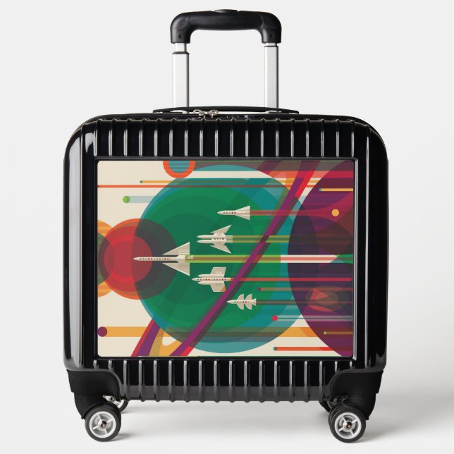 Retro Space Travel Poster- Solar System Grand Tour Luggage (Front)