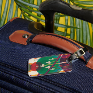 Retro Space Travel Poster- Solar System Grand Tour Luggage Tag