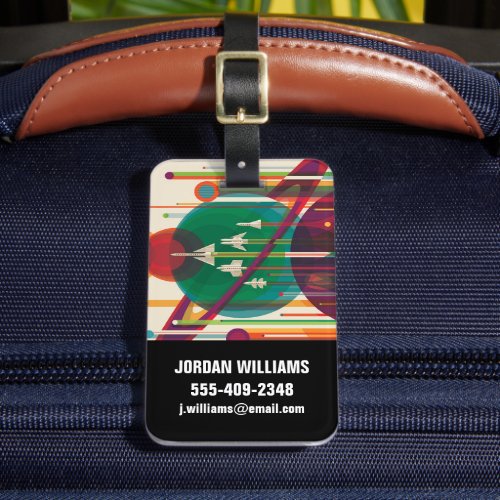 Retro Space Travel Poster_ Solar System Grand Tour Luggage Tag