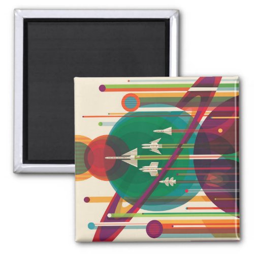 Retro Space Travel Poster_ Solar System Grand Tour Magnet