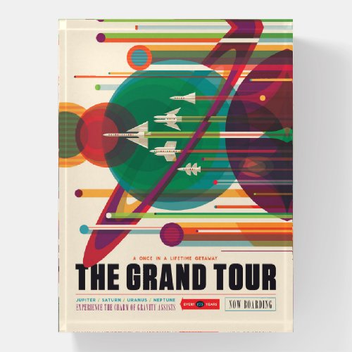 Retro Space Travel Poster_ Solar System Grand Tour Paperweight