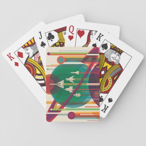 Retro Space Travel Poster_ Solar System Grand Tour Playing Cards