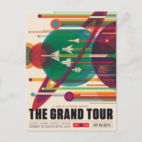 Retro Space Travel Poster_ Solar System Grand Tour Postcard