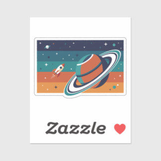 Retro Space Travel Sticker