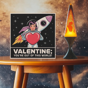 Retro Space Valentine You’re Out of This World Holiday Card