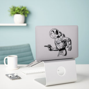 Retro Spaceman Raygun Decal - Vintage Sci-Fi