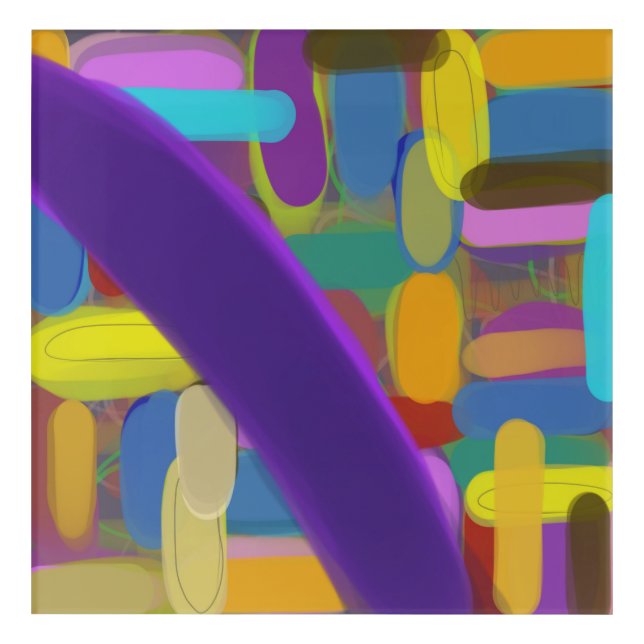 Retro Spaces Contemporary Expressionist Abstract Acrylic Print (Front)