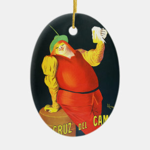 Retro Spanish Beer Ad Home Bar Wall Decor Ceramic Ornament