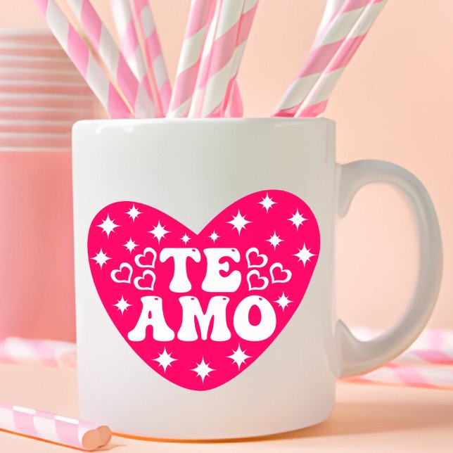 Retro Spanish I Love You Te Amo Valentine's Day Coffee Mug (Creator Uploaded)