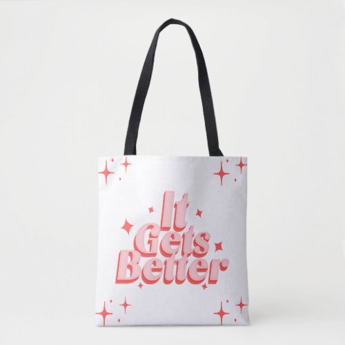 Retro Sparkle Typography Tote  Bag
