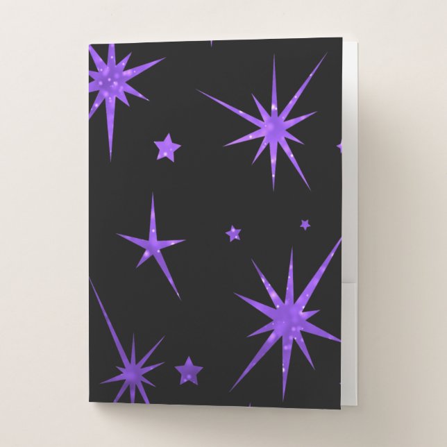 Retro Sparkles - Purple Pocket Folder (Front)