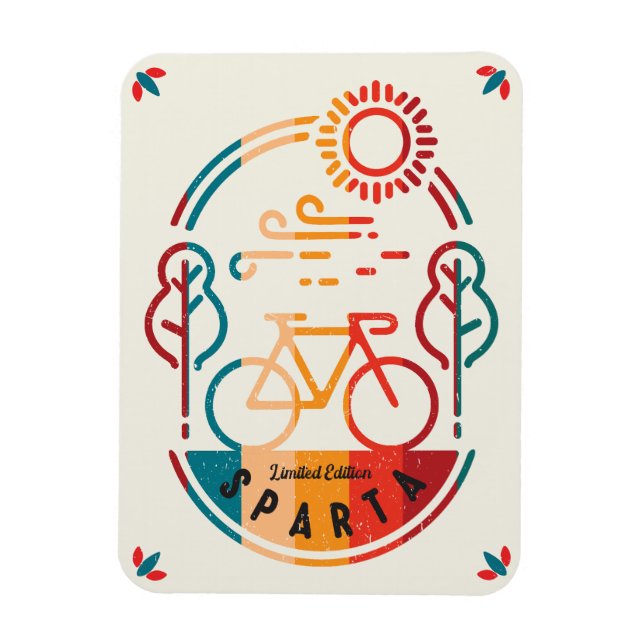 Retro Sparta Bike Trail Magnet (Vertical)