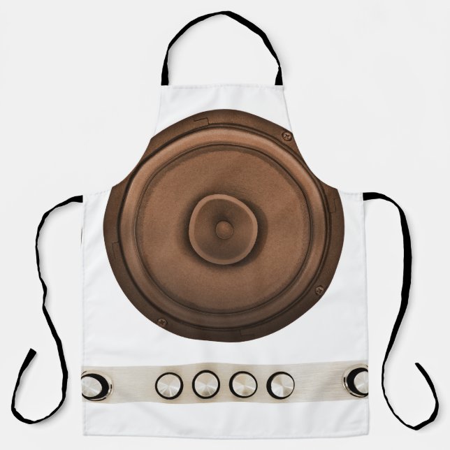 Retro speakers: brown, isolated white. apron (Front)