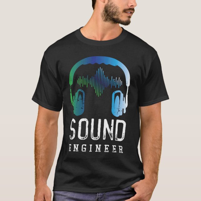 Retro Speakers Music Audio Engineering Sound Engin T-Shirt (Front)
