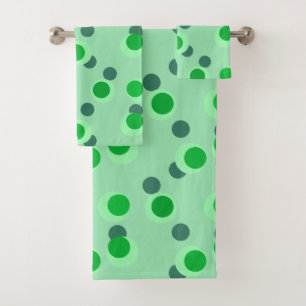 Retro spearmint dream mid-century circles bath towel set
