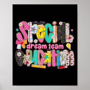 Retro Special Education Squad Dream Team Sped Teac Poster