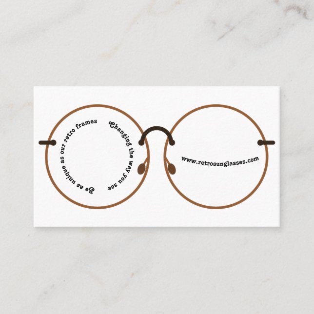 Retro Spectacles | Stylish Eyewear Professional Business Card (Front)