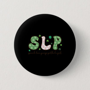 Retro Speech Therapist Slp Speech Therapy St Patri Button