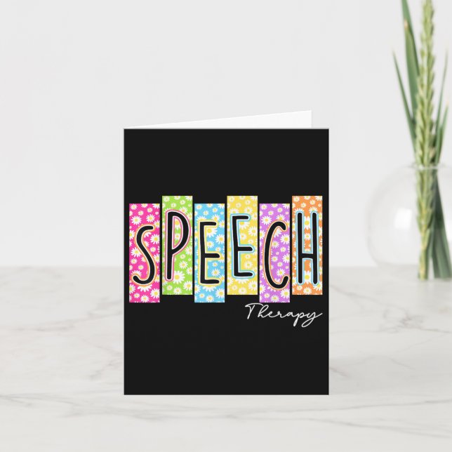 Retro Speech Therapy Back To School Colorful Graph Card (Front)