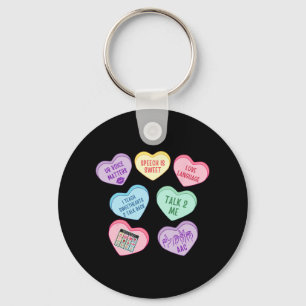 Retro Speech Therapy Slp Hearts Candy Valentine's  Keychain