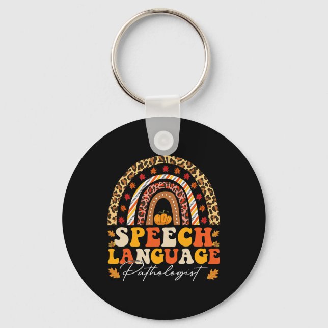 Retro Speech Therapy Speech Language Pathologist F Keychain (Front)
