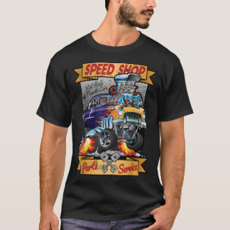 Retro Speed Shop Hot Rod Classic Muscle Car Cartoo T-Shirt