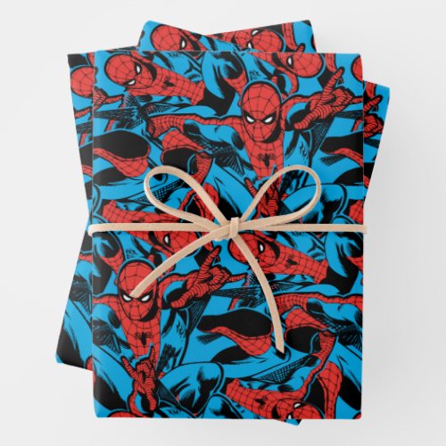 Retro Spider_Man Web Shooting Wrapping Paper Sheets
