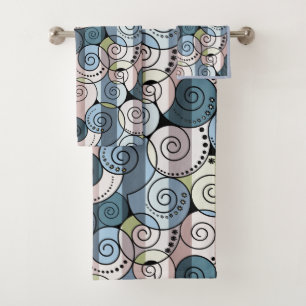 Retro, spiral bath towel set