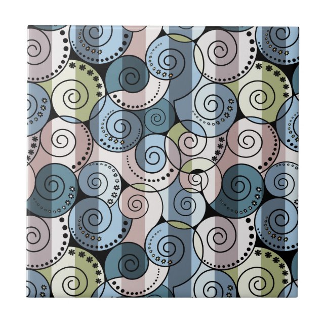 Retro, spiral ceramic tile (Front)