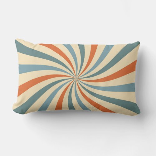 Retro spiral pattern 70s style throw pillow