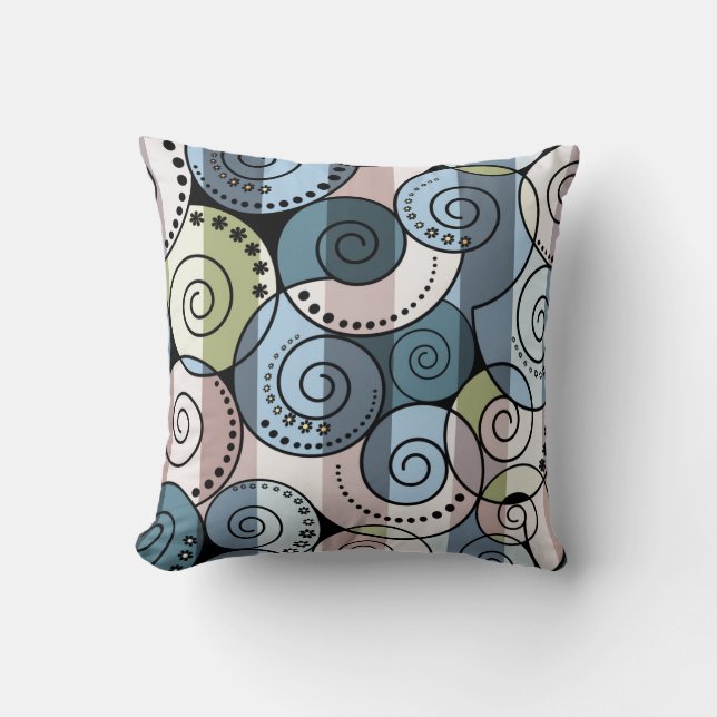 Retro, spiral throw pillow (Front)